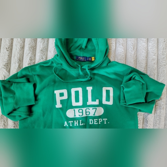 Polo Ralph Lauren Men's Green Polo 1967 Athl. Dept. Fleece Lined Hoodie - Picture 3 of 7